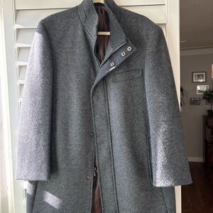 Hart Schaffner Marx Men’s Gray Trench Coat Classic Wool Elegance 🩶
